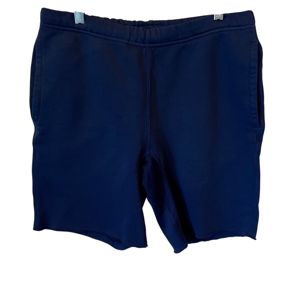 Polo Ralph Lauren Navy Blue Fleece Raw Hem Athletic Shorts Size Small
